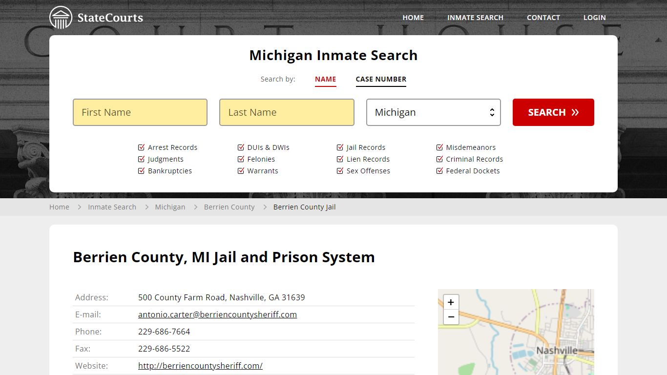 Berrien County Jail Inmate Records Search, Michigan - StateCourts